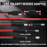 Sae To Dc Adapter For Jackery Solar Panel, 3.31Ft (1.01M) Sae To Dc5521 Male Connector Cable With Sae Polarity Reverse Adapter Dc8/6.5/5.5/4.0/3.5(Mm) For Solar Generator 14Awg