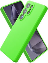 Silicone Case For Samsung Galaxy S25 Ultra, Soft Slim Liquid Silicone Phone Case With Anti-Scratch Microfiber Lining, Camera Cover Protection With Cute Color Variety, Neon Green