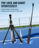 Automatic Phone Tripod, 67 Auto-Deploy Selfie Stick Tripod with Remote - 360° Rotatable Extendable - Portable Phone Tripod Stand for Video Recording