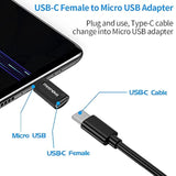 USB C to Micro USB Adapter 2-Pack with Silicone Holder for Phones and Power Banks