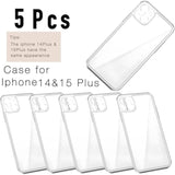5 Pack Phone Junk Case For Iphone 13 14 15 16, Diy Decorative Clear Crystal Transparent Cases For Custom Design (For Iphone 14 Plus & 15 Plus)