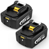 18V 6.0Ah Replace Battery For Makita 18V Battery, 2 Packs 18V 6000Mah Lithium Battery With Led Indicator Compatible With Makita 18Volt Bl1850 Bl1840 Cordless Power Tools And Charger