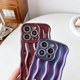 For Iphone 14 Pro Case,Water Ripple Pattern Curly Wave Frame Soft Phone Case (White)