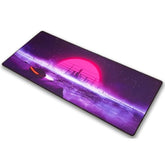 Thasis - Extended (Large) Performance Gaming Mouse Pad - Retrowave Edition - Micro-Textured Cloth With Stitched Edges - Medium/Fast Surface Speed