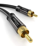 KabelDirekt – 20ft Long – RCA/Phono subwoofer Lead Cable, 1 to 1 RCA/Phono, Audio/Digital/Video (Coax, Male/Male Plugs, for amps/Hi-Fis, Audio Signals/Composite Video, 75 ohm, Black)