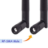 Dual Band Wifi 2.4Ghz 5Ghz 5.8Ghz 3Dbi Mimo Rp-Sma Male Bluetooth Antenna (2-Pack) For Pc Computer Wifi Router Wireless Network Card Usb Adapter Security Ip Camera Video Surveillance Monitor