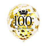 100th Birthday Balloons – 15-Pack Gold & Black Decor for Men and Women Party Celebrations