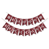 Happy Holidays Banner Christmas New Years Eve Decorations For Fireplace Rustic Buffalo Plaid Merry Christmas Home Outdoor Hanging Decor