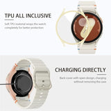 (4 Pack) Screen Protector Case Compatible For Samsung Galaxy Watch 7 44Mm (2024 Verison) Solf Silicone Bumper Full Protective Shell Face Cover (Clear Silver Cream Rosegold)