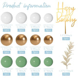 Boho Ball Cake Toppers Green, Gold, & White Grass Insert Decor for Parties