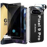 Privacy Screen & Lens Protector 4-Pack for Pixel 9 Pro 5G - Anti-Spy 9H Glass
