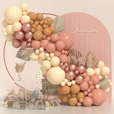 130pcs Boho Dusty Rose Balloon Arch Kit Blush Nude Rose Gold Balloons Decor