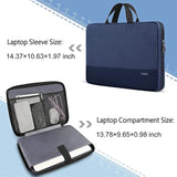 14 Inch Laptop Sleeve, Tsa Laptop Case With Handle, Water Resistant Protective Computer Carrying Case, Compatible With Hp Dell Lenovo Asus Notebooks, Gift For Men Women, Dark Blue