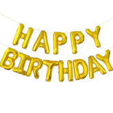 16in Gold Happy Birthday Foil Balloons Reusable Banner Party Decor