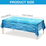 2PCS Ocean Waves Tablecloths (54"x108") for Beach & Pool Party Decor