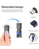 128Gb Flash Drive 3 Pack Usb Flash Drives Multicolor Usb Drive Retractable Thumb Drive Usb 2.0 Flash Drive Zip Drives High Speed Jump Drives With Led Indicator - 3Pack (Red, Green, Blue)