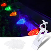 100 Pcs Christmas Light Clips - White Plastic Gutter Clips For Holiday String Lights - Weatherproof Decoration For Outside Roof Ridge Shingles Fence