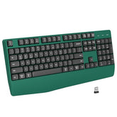 Wireless Bluetooth Keyboard With Wrist Rest, 2.4Ghz & Bluetooth Dual-Mode Full-Sized Ergonomic Wireless Keyboard For Windows, Ipad, Macos, And Android Multi-Device Compatibility (Green)
