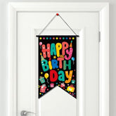 Happy Birthday Door Banner – Colorful Indoor/Outdoor Hanging Backdrop Decor