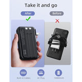 Portable Charger Built In Cables, Ac Wall Plug In Portable Charger Power Bank 10000Mah Travel Battery Pack 22.5W Fast Charging For Iphone 16/15/14 Samsung Galaxy S24/S23/S22 Pixel Lg Ipad, Black