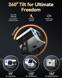 Mini Projector With Stand 270° Rotatable, Electric Focus & Vertical Keystone Portable Projector, Home Theater Projectors With Wifi And Bluetooth, Compatible With Smartphone/Tv Stick/Box/Usb/Hdmi