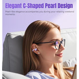 Clip-On Bluetooth 5.4 Wireless Earbuds 50H Play Noise Cancelling Waterproof Purple