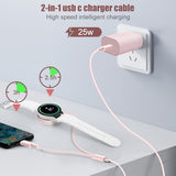 2 in 1 for Watch Charger, 25W USB C Fast Charger Compatible with Galaxy Watch 8/8 Classic/Ultra/7/6/6 Classic/5 Pro/5/4/4
