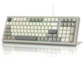 Womier Dk98 Retro Wired Gaming Keyboard Creamy Membrane With Rainbow Rgb Backlight - Quiet,Volume Knob,Pbt Keycap 97 Key Ansi Layout Compatible With Windows 10/8.1/8/7 (Grey)