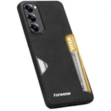 Samsung Galaxy S23 Plus Ultra-Thin Wallet Case with Card Slot, Leather Back Shockproof Protection Cover, 5G Card Slot Case with Card Holder (Black)