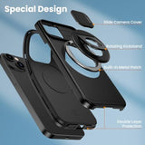 iPhone 13 Case with Camera Cover Compatible with MagSafe Black