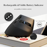 Ergonomic Wireless Mouse,Bluetooth Vertical Mouse With Bt5.0/4.0/2.4G, Rechargeable With Battery Indicator,Ergonomic Design For Comfort And Reduced Wrist Strain For Home,Office Use,Black