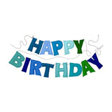 Pre Strung Blue Happy Birthday Felt Ball Garland Rainbow Party Decoration