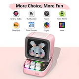 Divoom Ditoo Retro Pixel Art Game Bluetooth Speaker with 16X16 LED App Controlled Front Screen (Pink)