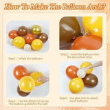 157PCS Thanksgiving Balloon Arch Kit with Mustard Orange Balloons for Baby Shower