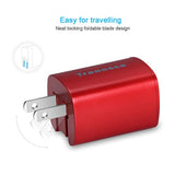 Dual Usb Wall Charger And 6Ft Charging Cable For Iphone 14 13 12 11 Pro Max, Se,Xs/Xs Max, Xr/8/7/6S/6S Plus/6 Plus/6 And Samsung, Lg, Moto - Red