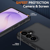 3 in 1 Phone Case for Samsung Galaxy S26 Plus, Black, Heavy Duty Full-Body Protector
