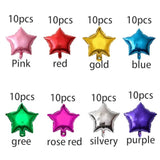 80pcs 5" Mini Rainbow Star Foil Balloons – Non-Floating Party Decorations