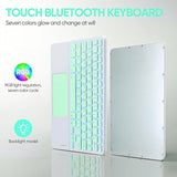 Ultra-Slim Bluetooth Keyboard With Built-In Touchpad And Mouse Portable Mini Wireless Keyboard Rechargeable 7-Color Backlit For Ipad Iphone Samsung Tablet Iphone Smartphone Ios Android Windows-Green