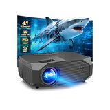 Projector With Wifi And Bluetooth, Native 1080P Outdoor Portable Movie Projector, 50%-100% Zoom, 400" Display, 4K Projector Compatible With Hdmi/Usb/Pc/Tv/Ps5/Dvd/Android/Ios (Grey)