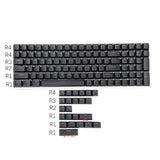 Double Shot 108 Dyed Pbt Shine Through Oem Profile Keycap Rainbow Carbon Sunse