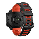 for Garmin Instinct Band Silicone Replacement Watch Band Compatible with Garmin Instinct 2/ Solar/Tactical(black-red)