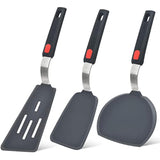 Silicone Spatula Turner Set Of 3, 600°F Heat Resistant Cooking Spatulas For Nonstick Cookware, Large Flexible Kitchen Utensils Bpa Free Rubber Spatula Set For Egg, Pancake, Fish, Burger