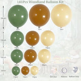 Sage Green Brown Nude Balloon Arch Kit Jungle Woodland Safari Baby Shower Birthday Party