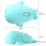 Cute Wired Mouse, Small Dolphin Shape Usb Wired Mouse 1600 Dpi Optical Mice Computer Mouse, Portable Corded Mice For Travel, Office, Home, Laptop, Computer