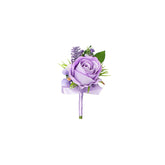 1Pc Single Purple Lavender Boutonnieres For Men Wedding Prom, Artificial Rose Lilac Flower Groom And Groomsmen Boutonniere For Wedding Homecoming Ceremony Anniversary, Formal Dinner Party