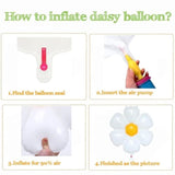 Daisy Balloons Set – 9 White Flower Balloons in 3 Sizes for Parties & Events Decor