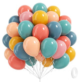 60Pcs Boho Rainbow Balloons Assorted Colors 12Inch With Slate Dusty Blue Mustard Yellow Pink Nude Colorful Balloons For Baby Shower Flower Groovy One Two Birthday Party Decorations