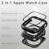 2 In 1 Waterproof Case Compatible With Apple Watch 42Mm Series 11 10 With Tempered Glass Screen Protector, Full Coverage Bumper Cover For Iwatch Case 42Mm Rose Gold