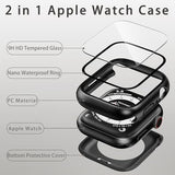2 Pack Waterproof Case with Screen Protector for Watch Series 11 Series 10 42mm, 2 in 1 Full Coverage Protective Face Cover & Back Bumper for