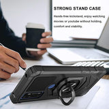 For At&T Radiant Max 5G 6.8"/Cricket Dream 5G /At&T Fusion 5G/Cricket Innovate 5G Phone Case With Screen Protector, Ring Magnetic Car Mount Kickstand, Rugged Protective Cover For Dream-Black